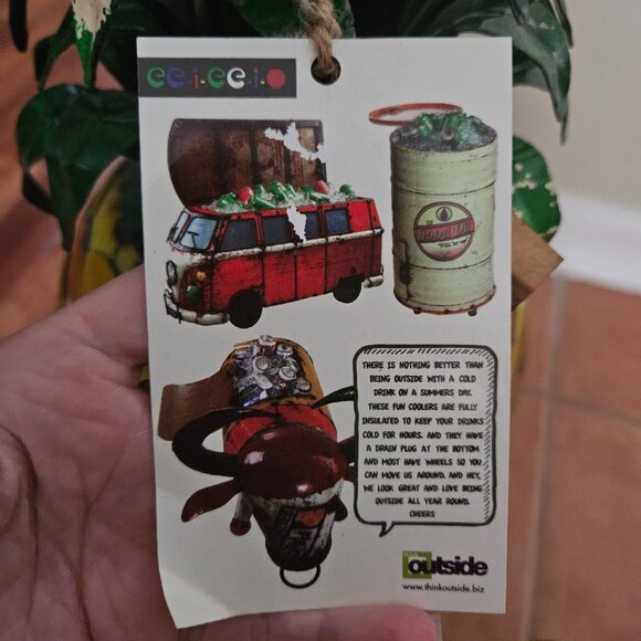 RARE THINK OUTSIDE PINEAPPLE HAND WELDED METAL ART WINE COOLER BEVERAGE HOLDER - Picture 10 of 16